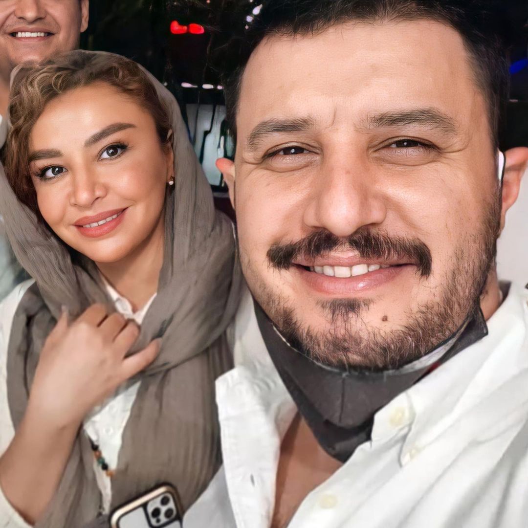 جواد عزتی در کنار همسرش مه لقا باقری در اکران مردمی «زخم کاری»